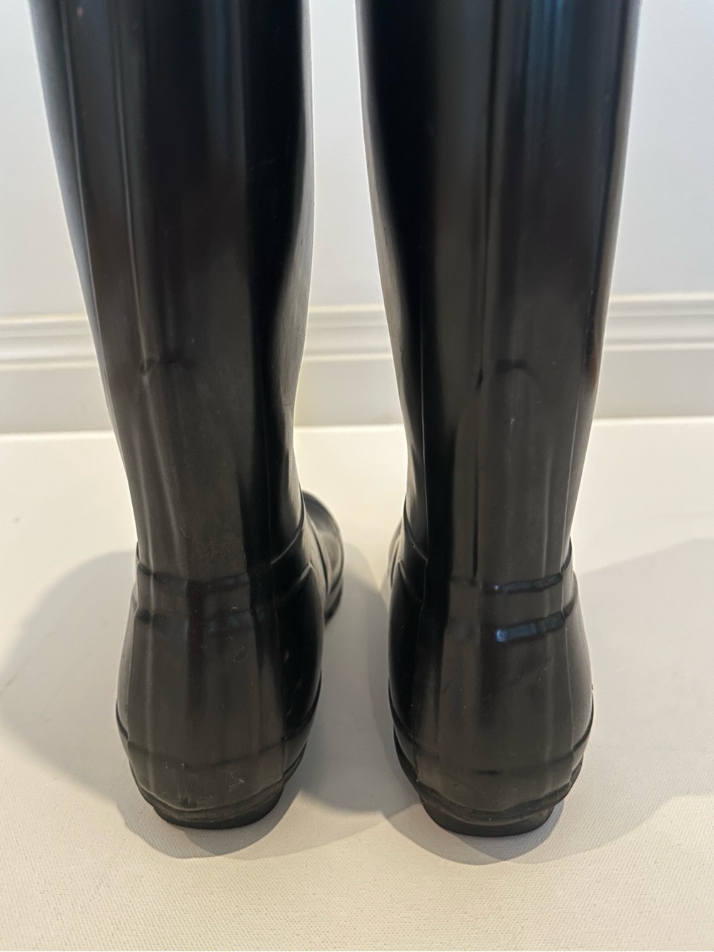 Original Hunter Glossy Black Knee-High Tall Waterproof Rain Boots size 8 - Picture 6 of 11